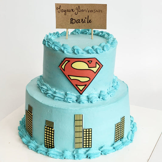 birthday cake two floors superman boy
